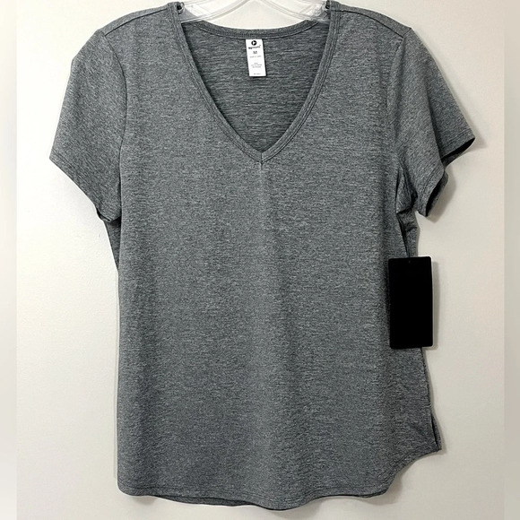 90 Degree Short Sleeve V Neck Performance Top Womens Medium Gray Stretch NWT - Picture 5 of 11